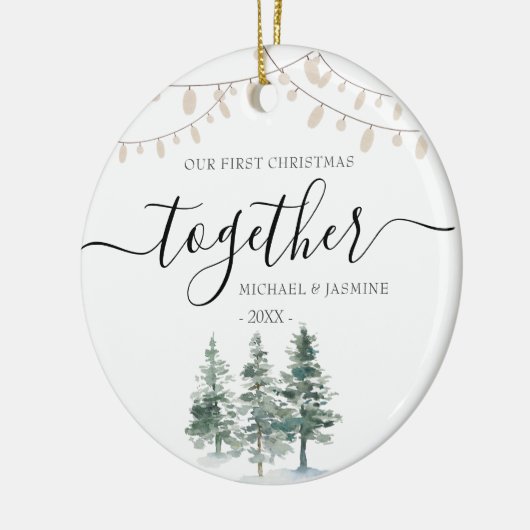 Onze eerste kerstboomversiering keramisch ornament (Links)