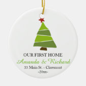 Onze eerste kerstboomversiering thuis keramisch ornament (Voorkant)