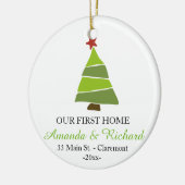 Onze eerste kerstboomversiering thuis keramisch ornament (Links)