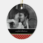 Onze eerste kerstboomversieringen keramisch ornament (Links)