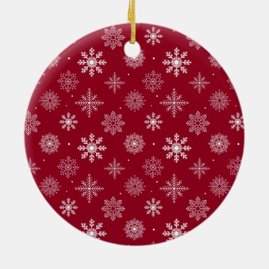 Onze eerste kerstbruiloft Foto Burgundy Keramisch Ornament (Achterkant)