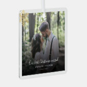 Onze eerste kerstbruiloft Foto Holiday Metalen Ornament (Voorkant Rechts)