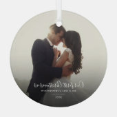 Onze eerste kerstbruiloft Foto Keepslag Holiday Glas Ornament (Achterkant)