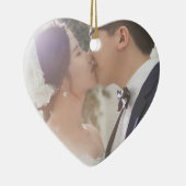 Onze eerste kerstbruiloft foto keramisch ornament (Rechts)