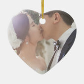 Onze eerste kerstbruiloft foto keramisch ornament (Voorkant)