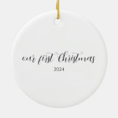 Onze eerste kerstbruiloft foto keramisch ornament (Achterkant)