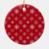 Onze eerste kerstbruiloft foto Red Keramisch Ornament (Achterkant)
