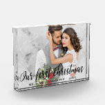 Onze eerste Kerstbruiloft Fotoblokken<br><div class="desc">Elegant onze eerste kerstbruiloft fotoblok</div>