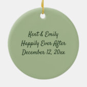 Onze eerste kerstbruiloft fotoversiering keramisch ornament (Achterkant)