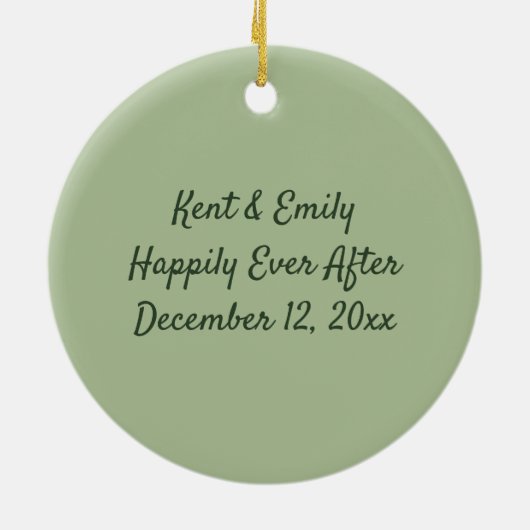 Onze eerste kerstbruiloft fotoversiering keramisch ornament (Achterkant)