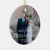 Onze eerste kerstbruiloft fotoversiering keramisch ornament (Rechts)