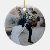 Onze eerste kerstbruiloft fotoversiering keramisch ornament (Achterkant)