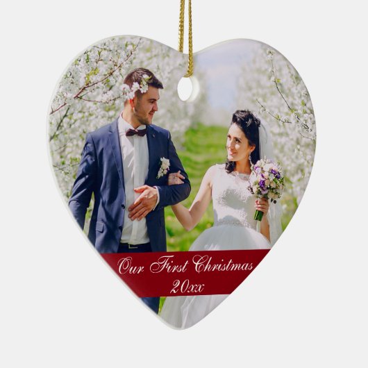 Onze eerste kerstbruiloft Ornament Heart RSG (Rechts)