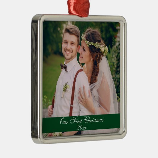 Onze eerste kerstbruiloft Premium Ornament SG (Rechts)