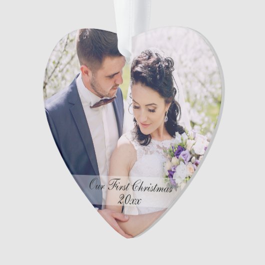 Onze eerste kerstbruiloft-versiering ornament (voorkant)