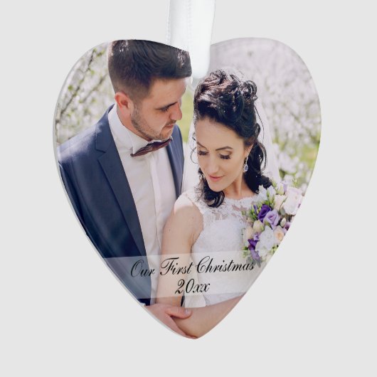 Onze eerste kerstbruiloft-versiering ornament (voorkant)