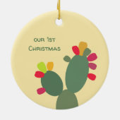 Onze eerste kerstcactus keramisch ornament (Achterkant)