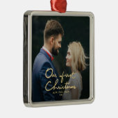 Onze eerste kerstcadeau voor Gold Folifest Metalen Ornament (Rechts)