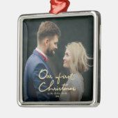 Onze eerste kerstcadeau voor Gold Folifest Metalen Ornament (Links)