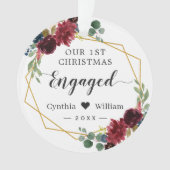 Onze eerste kerstcadeaufoto Geometric Floral Ornament (voorkant)