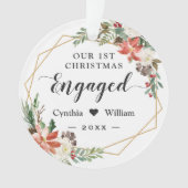 Onze eerste kerstcadeaufoto Geometric Floral Ornament (voorkant)