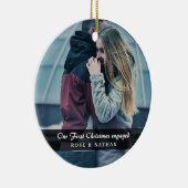 Onze eerste kerstcadeaufoto keramisch ornament (Rechts)