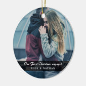 Onze eerste kerstcadeaufoto keramisch ornament (Links)