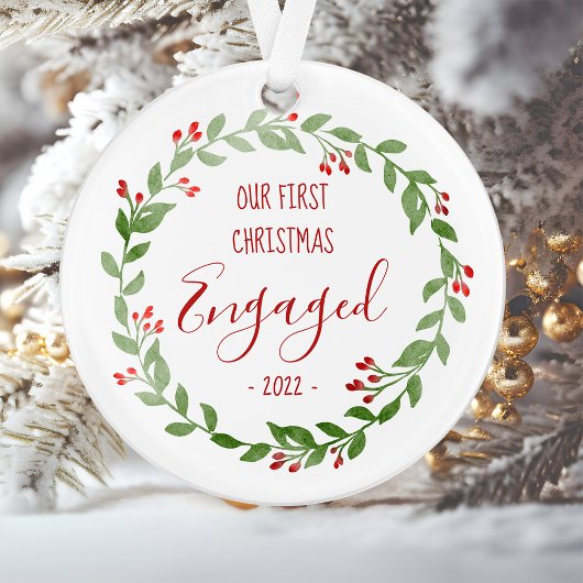 Onze eerste kerstcadeaufoto met aangepast ontwerp ornament