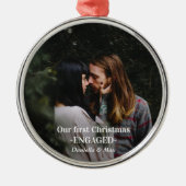 Onze eerste kerstcadeaufoto metalen ornament (Voorkant)