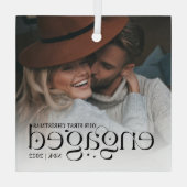 Onze eerste kerstcadeaufoto op maat glas ornament (Achterkant)