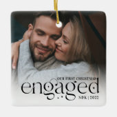 Onze eerste kerstcadeaufoto op maat keramisch ornament (Voorkant)