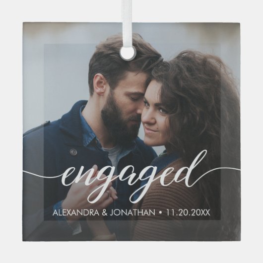 Onze eerste kerstcadeaufotonamen glas ornament (Voorkant)