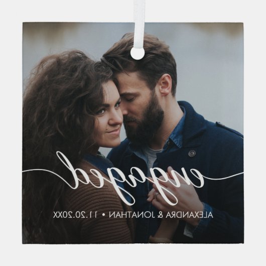 Onze eerste kerstcadeaufotonamen glas ornament (Achterkant)