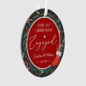 Onze eerste kerstcadeautje met Floral Wreatfoto Ornament (voorkant)