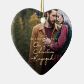 Onze eerste kerstcadeautjes met gouden foto-hartvo keramisch ornament (Rechts)