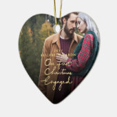 Onze eerste kerstcadeautjes met gouden foto-hartvo keramisch ornament (Links)