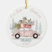 Onze eerste kerstcadeauwagen met Waterverf Keramisch Ornament (Voorkant)