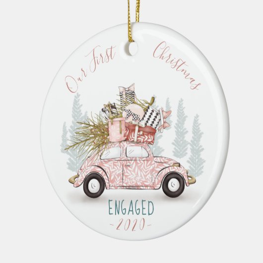 Onze eerste kerstcadeauwagen met Waterverf Keramisch Ornament (Links)