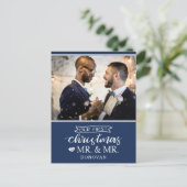 Onze eerste kerstdag als Mr. & Mr. Newlyweds Holid Feestdagenkaart (Staand voorkant)