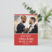 Onze eerste kerstdag als Mr. & Mr. Newlyweds Holid Feestdagenkaart (Staand voorkant)