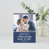 Onze eerste kerstdag als Mr & Mrs newlyweds Holida Feestdagenkaart (Staand voorkant)