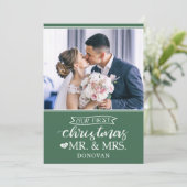 Onze eerste kerstdag als Mr & Mrs newlyweds Holida Feestdagenkaart (Staand voorkant)