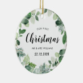 onze eerste kerstdag , groenery wesp keramisch ornament (Rechts)