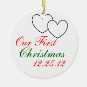 "Onze Eerste Kerstdag" Keramisch Ornament (Voorkant)