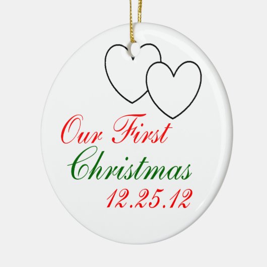 "Onze Eerste Kerstdag" Keramisch Ornament (Links)