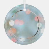 Onze eerste kerstdag Namen Datum Foto grijze tekst Glas Ornament (Voorkant)