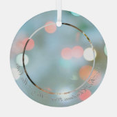 Onze eerste kerstdag Namen Datum Foto grijze tekst Glas Ornament (Achterkant)