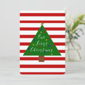 Onze eerste Kerstdag Rood en Witte Kaart (Staand voorkant)