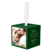 Onze eerste kerstfamilie Foto's Holiday Rustic Decoratie (Voorkant hoekig)