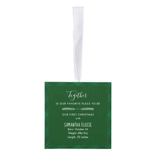 Onze eerste kerstfamilie Foto's Holiday Rustic Decoratie (Rechts)